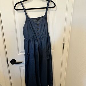 Torrid Blue Button-Front Midi Dress